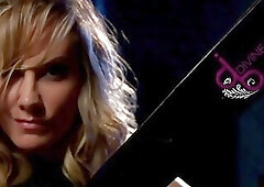 Femdom latex MILF pegging crossdresser sub in his asshole