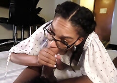 Slutty Nerd Slurps Out Two Loads