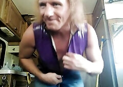 Joanne sweeping, cleaning, dancing and cummimg for u