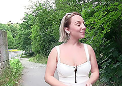 Outside fuck with horny stranger is a fantasy of blonde Kane Turner
