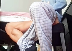 Hotsportfitboy gets lost in pleasure as he strokes his huge cock on the chair until he cums