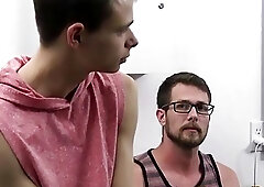 Teen stepson squirts cum