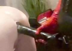 Sissy TV drilled on sex bench with massive ding-dong
