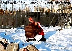 Playful 18yo Lesbians Playing with Snow at ClubSweethearts