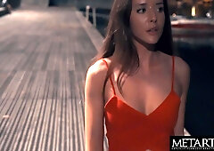 Beautiful model goes face down ass up as she masturbates for you