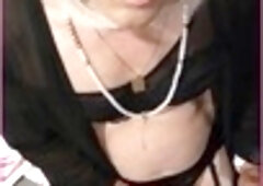 Femboy crossdresser, small cock, french