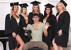 Adira Allure and Charlie Forde are fucking with a massive cock