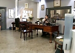 Breasty secretary likes riding her boss's dong