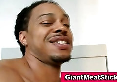 Interracial big black cock cumshot