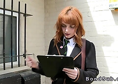 Redhead sub teen 18+ anal fucked in bdsm