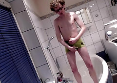 Twink slut pisses his boxers