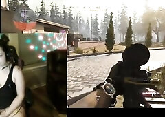Squirting Gamer Wench plays Warzone with randoms and touches herself.