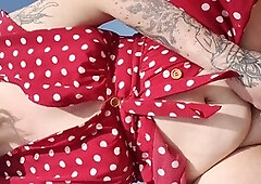 Outdoor cum, amateur shemale solo