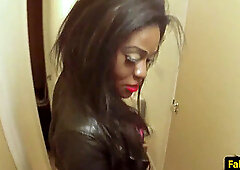 Ebony cop, cuffed, black ebony