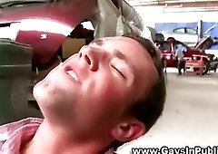 Hot public gay gives handjob