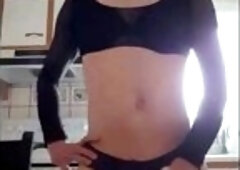 Cute Crossdresser Jennifer Jerks Off Her Big Cock