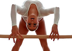 Sweetheart with long legs Christen Courtney fucks with her coach