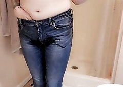Trans Hotty Peeing in her Panties - I Peed My Panties...