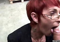 Mature business woman Katy Morlait anal fucked by big dick at two different places