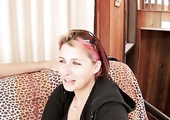 Hawt pickup hotty riding dick of her recent ally and get her throat filled with his load.