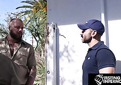 Hairy Hunk Diego Vox Fucks Beefy Plumber After Stretching Him Out With His Fist - Gunnar Gates