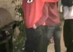 College threesome teen getting pussy fucked in filthy amateur college spit roast