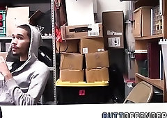 Black delinquent swallows cum load