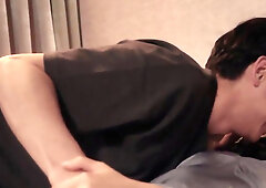 A chinese girl with thick thighs is making love with her man