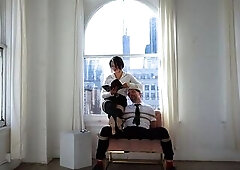 Femdom-goddess Mara's Human Furniture Objectification Shibari Rope Tie featuring June Love