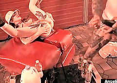 Nasty trans Lena Moon sucks barebacked and anal squirts milk