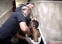 Witness a steamy encounter between a naked, hot male cop and a detained suspect in this intense, must-watch gay porn video!