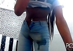 Peeing big cock Pants