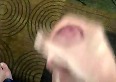 Straight pornstar Logan jerks huge cock 3 times