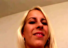 POV babe sucking hard dick