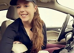 Pov Public Parking Lot Joi... Flashing, Edging, Teasing, Swallowing!