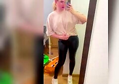 Sexy Femboy in Leather Leggings