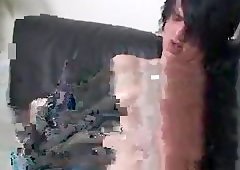 Emo teen jerking off