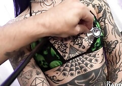 Tattooed Chick Awlivv Needs Assist With Her Twat Problem