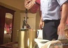Tranny gives anal fuck on hotel