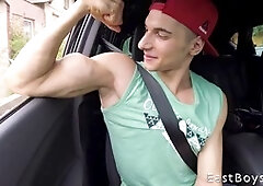 Jared Shaw's Outdoor Casting in Prague Leads to Muscled Hunk Jerking Off