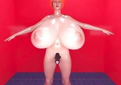 nymph red-haired futa long jug expansion growth (three dimensional toon)