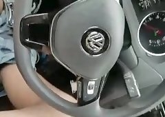 Blonde Tgirl Sucking Cock & Jerking Off In Car