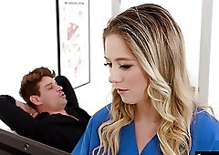 Big ass tranny nurse fucked by patient just after doctor left the office