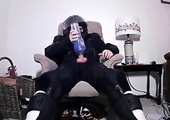 Using a Fleshlight in Biker Gear