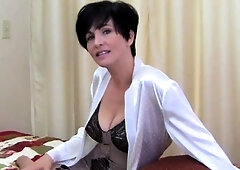 Russian brunette with big boobs has dirty fuck