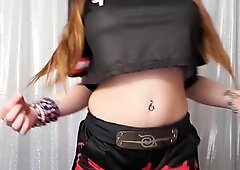 Sexy brunette wearing stockings masturbates webcam