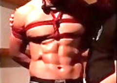 Asian Muscle Hunk Bound & Milked