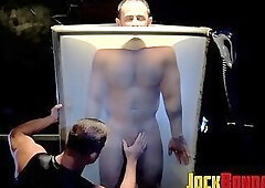 Submissive gay dominated by toy during BDSM