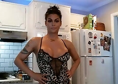 Amateur chick with big tits riding long toy on webcam