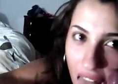 Homemade Facial - Sperm Loving Amateur's Blowjob Delight